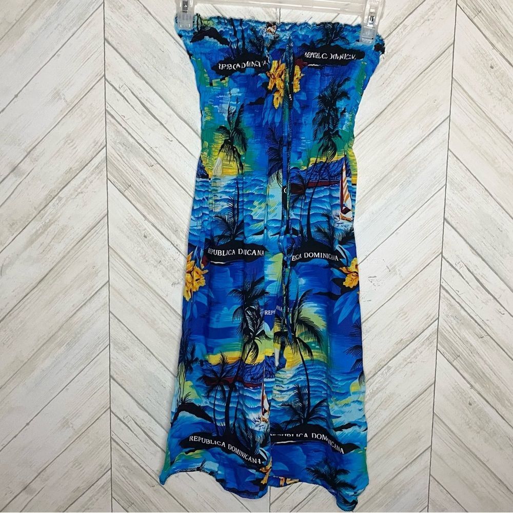 Dominican Republic smocked halter tie dress